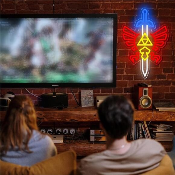 Zelda LED Neon Light Master Sword Game Sign Room Nintendo Classic Retro NES NEW - Picture 7 of 8